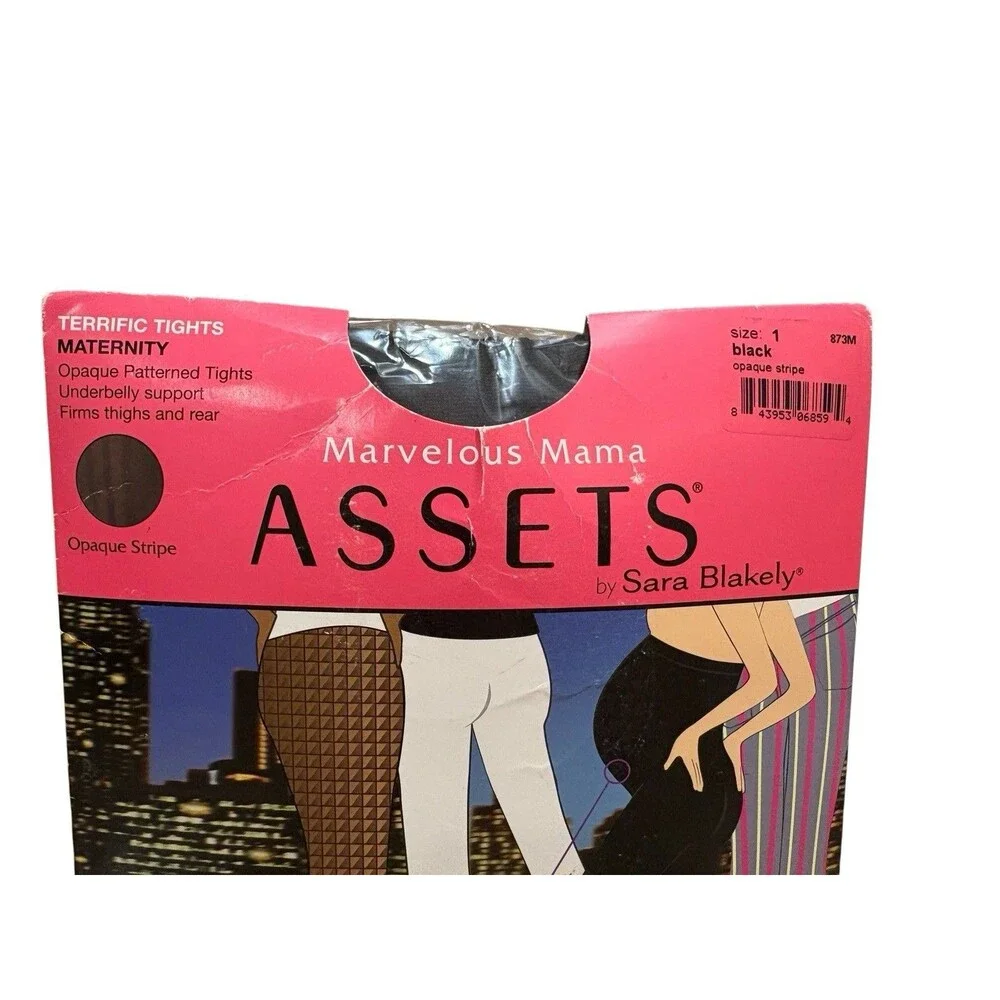 Assets Sara Blakey Marvelous Mama Terrific Tights Opaque Stripe Maternity Sz 1